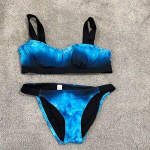 Athleta Black and Blue Swimwear